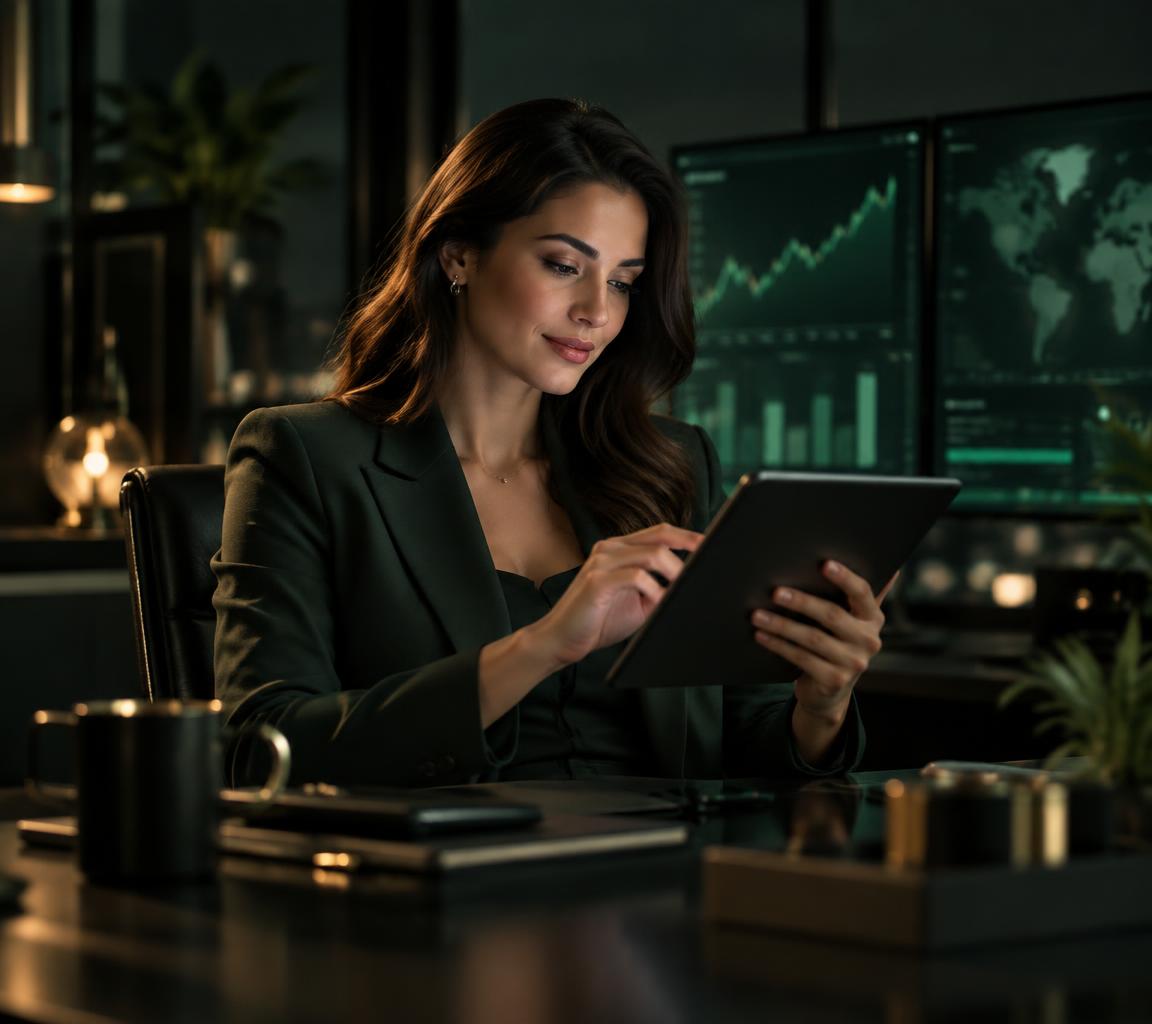 Advisor reviewing forex investment plan options on a tablet